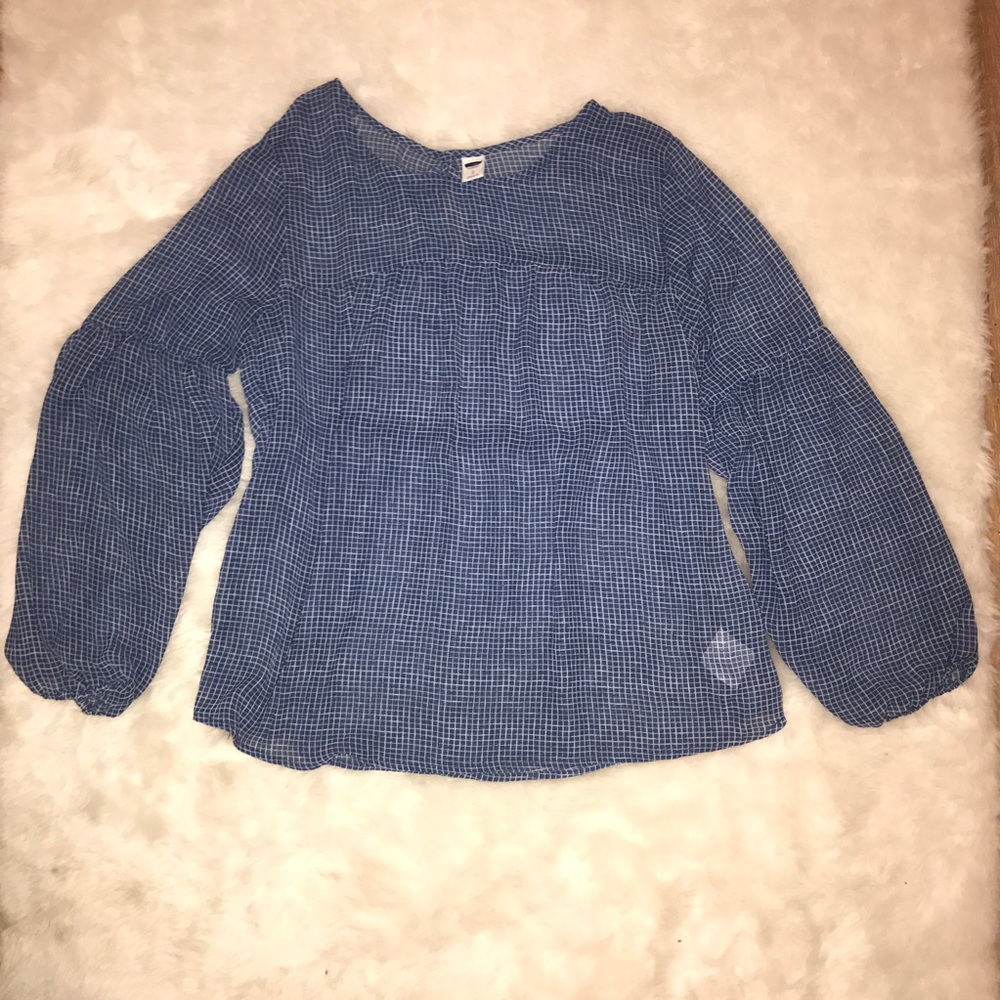 Old Navy Sheer blue and white top